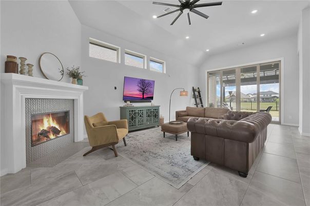 Fireplace, Interior, Living room, Recessed Lighting
