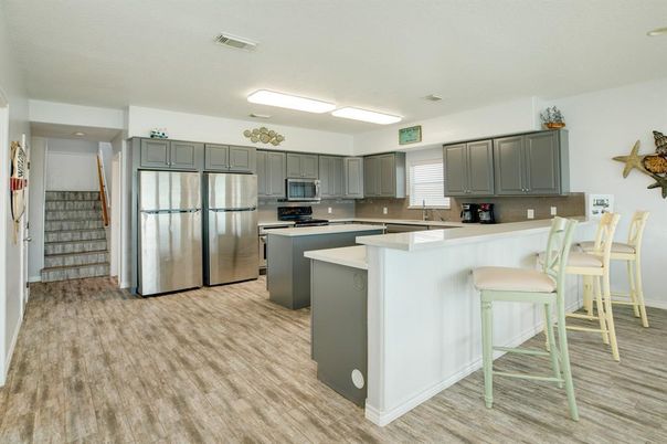 Interior, Kitchen, Stainless Steel Appliances, Wood Texture Flooring