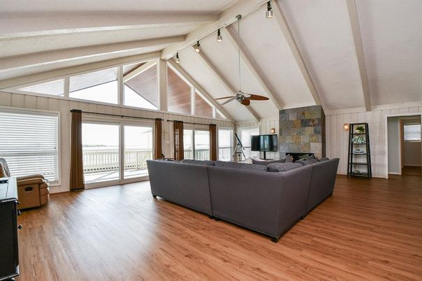 Fireplace, Interior, Living room, Stone Walls, Wood Texture Flooring