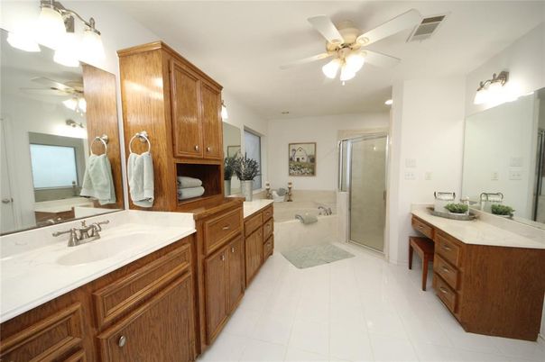 Bathroom, Dual Sink Vanities, Glass Shower, Interior