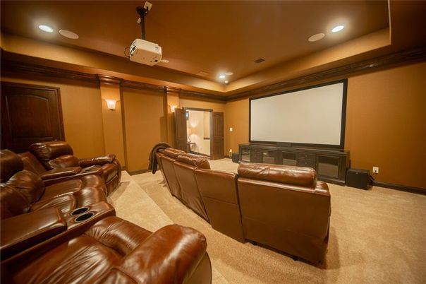 Home Theatre Room, Interior, Projection Screen, Recessed Lighting, Theatre Room
