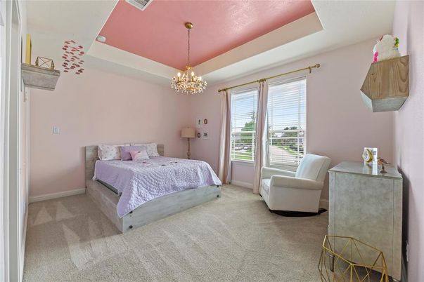 Bedroom, Chandelier, Interior
