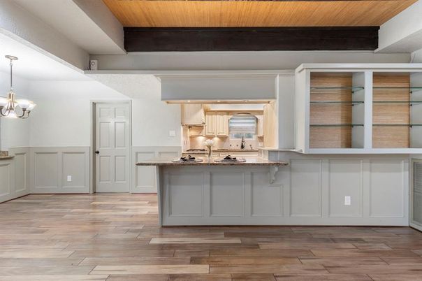 Interior, Kitchen, Pendant Lights, Wooden Beams, Wooden Ceilings, Wood Texture Flooring