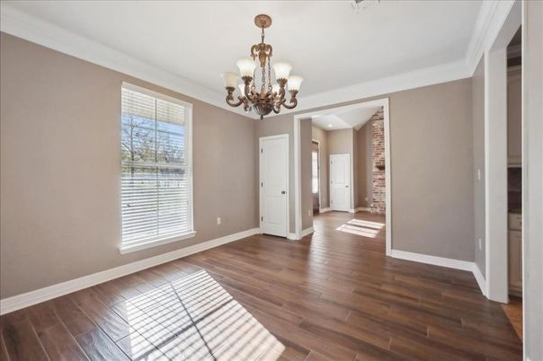 Chandelier, Empty room, Interior, Wood Texture Flooring
