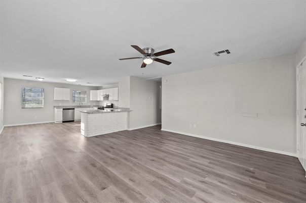 Empty room, Interior, Kitchen, Wood Texture Flooring