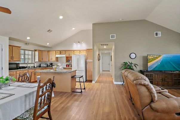 Interior, Kitchen, Recessed Lighting, Wood Texture Flooring