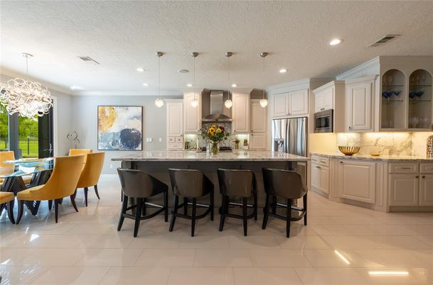 Dining room, Interior, Kitchen, Pendant Lights, Recessed Lighting, Stainless Steel Appliances