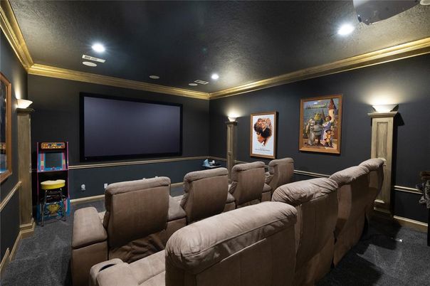 Home Theatre Room, Interior, Projection Screen, Recessed Lighting, Theatre Room