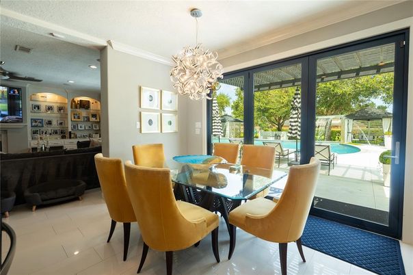 Chandelier, Dining room, Interior, Recessed Lighting