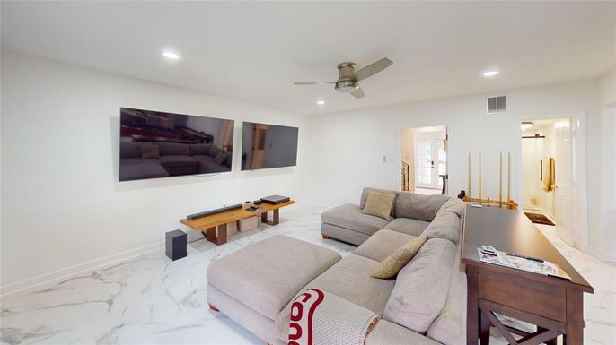 Interior, Living room, Marble, Recessed Lighting