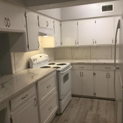 Interior, Kitchen, Marble Walls, Wood Texture Flooring
