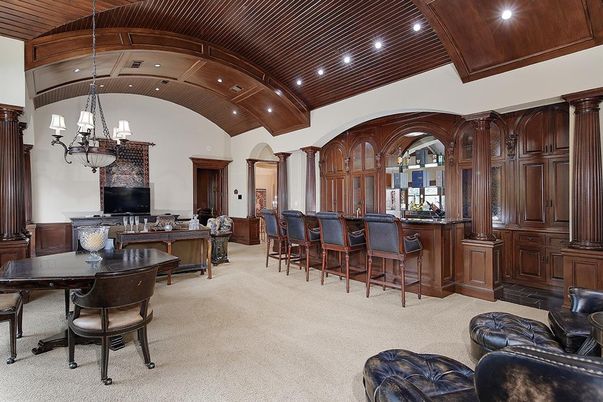 Chandelier, Interior, Recessed Lighting, Wooden Ceilings
