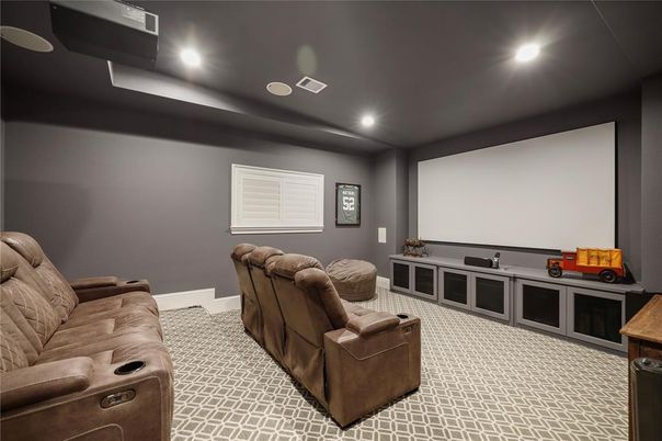 Home Theatre Room, Interior, Projection Screen, Recessed Lighting, Theatre Room