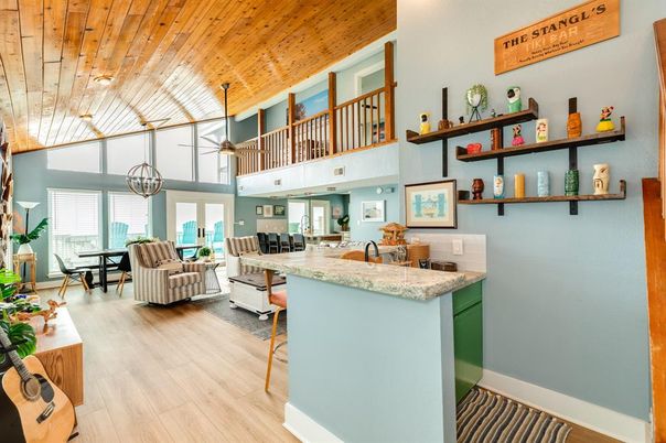 Dining room, Interior, Living room, Pendant Lights, Wooden Ceilings, Wood Texture Flooring
