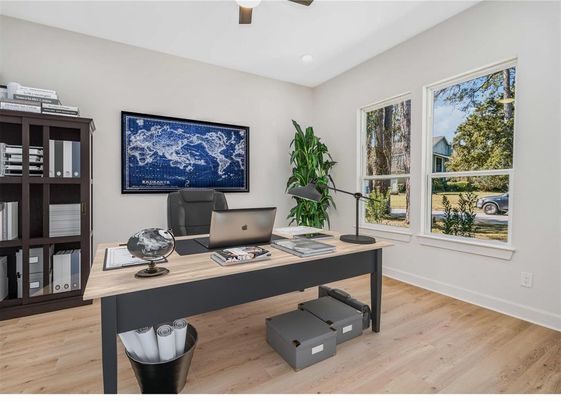 Home Office, Interior, Wood Texture Flooring