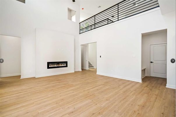 Empty room, Fireplace, Interior, Wood Texture Flooring