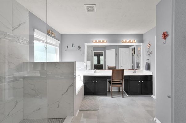 Bathroom, Glass Shower, Interior, Marble Walls