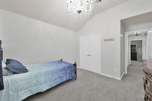 Bedroom, Chandelier, Interior