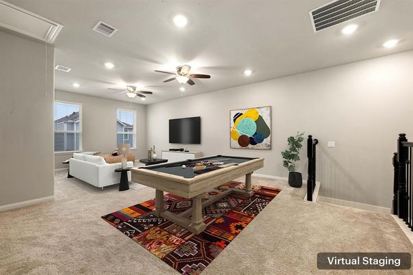 Billiard Table, Game Room, Interior, Living room, Recessed Lighting