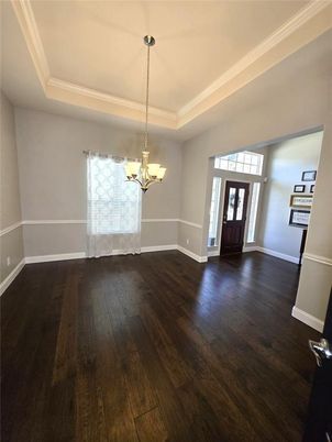 Chandelier, Empty room, Interior, Wood Texture Flooring
