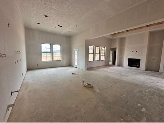 Empty room, Fireplace, Interior, Recessed Lighting