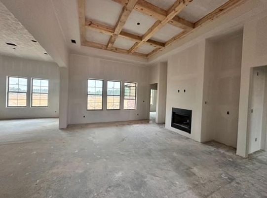 Empty room, Fireplace, Interior, Wooden Beams