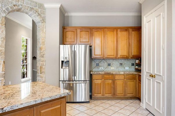 Interior, Kitchen, Stainless Steel Appliances, Stone Walls