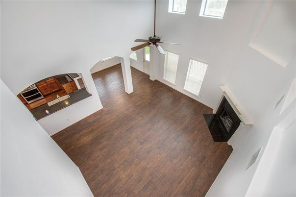 Empty room, Fireplace, Interior, Wood Texture Flooring