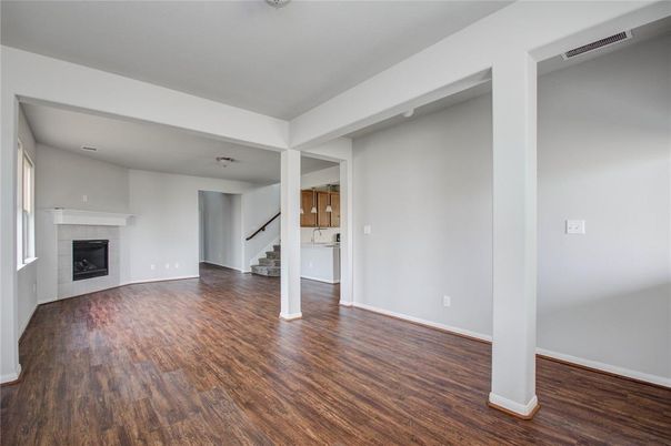Empty room, Fireplace, Interior, Wood Texture Flooring
