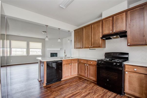 Interior, Kitchen, Pendant Lights, Wood Texture Flooring