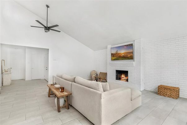 Fireplace, Interior, Living room, Stone Walls