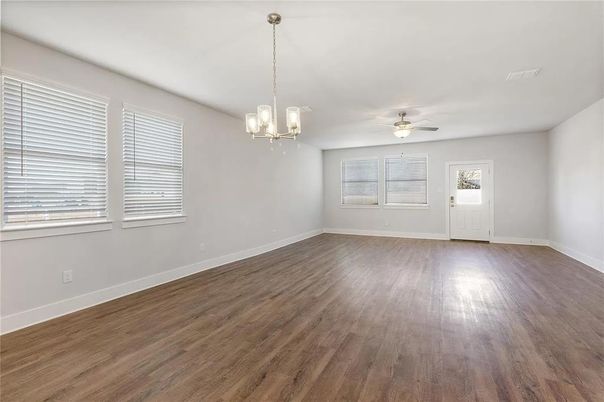 Empty room, Interior, Pendant Lights, Wood Texture Flooring