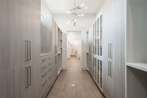 Interior, Pendant Lights, Recessed Lighting, Walk-in Closets, Wood Texture Flooring