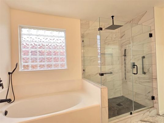 Bathroom, Glass Shower, Interior, Marble Walls