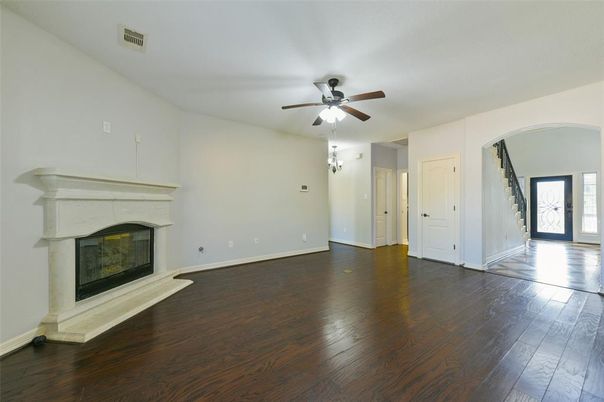 Empty room, Fireplace, Interior, Wood Texture Flooring