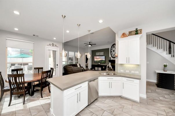 Dining room, Interior, Kitchen, Pendant Lights, Recessed Lighting
