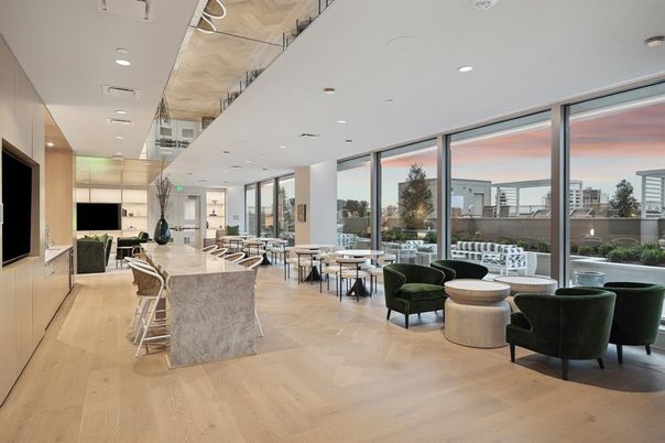Dining room, Interior, Kitchen, Living room, Recessed Lighting, Wood Texture Flooring