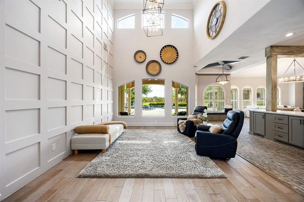 Interior, Pendant Lights, Recessed Lighting, Wood Texture Flooring