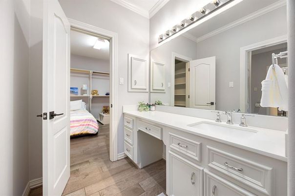 Bathroom, Bedroom, Dual Sink Vanities, Interior, Walk-in Closets, Wood Texture Flooring