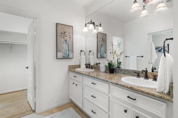 Bathroom, Dual Sink Vanities, Interior, Wood Texture Flooring