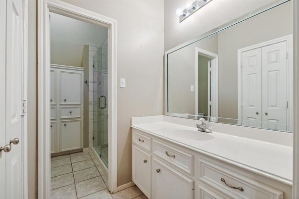 Bathroom, Dual Sink Vanities, Glass Shower, Interior