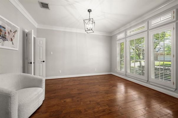 Empty room, Interior, Pendant Lights, Wood Texture Flooring
