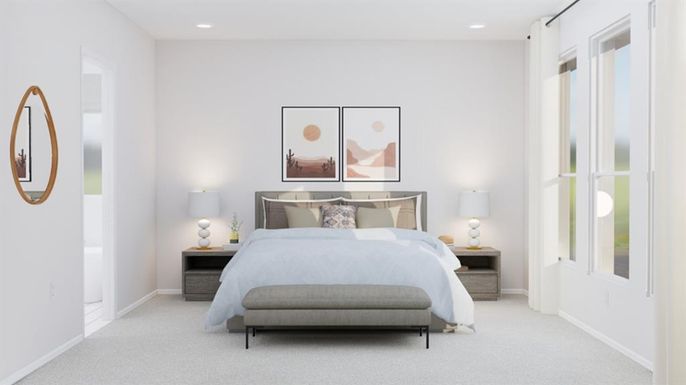 Bedroom, Interior, Recessed Lighting