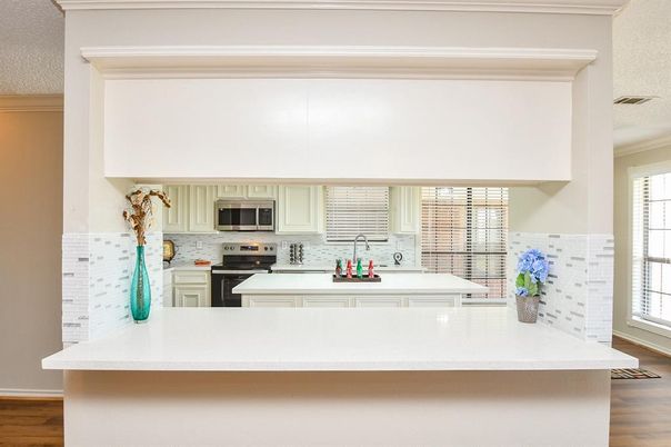 Interior, Kitchen, Stainless Steel Appliances, Wood Texture Flooring
