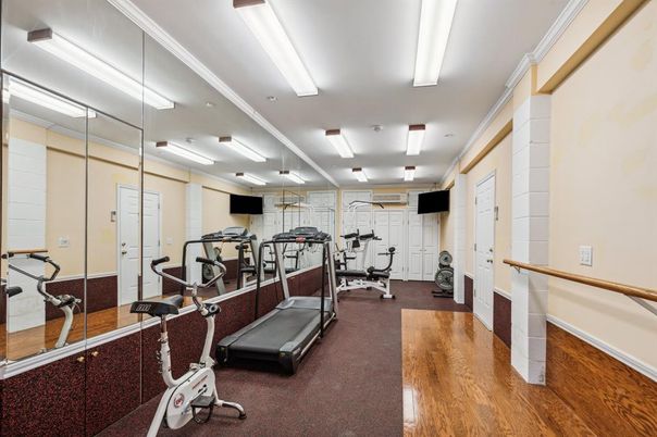 Fitness Equipment, Gym, Interior, Wood Texture Flooring