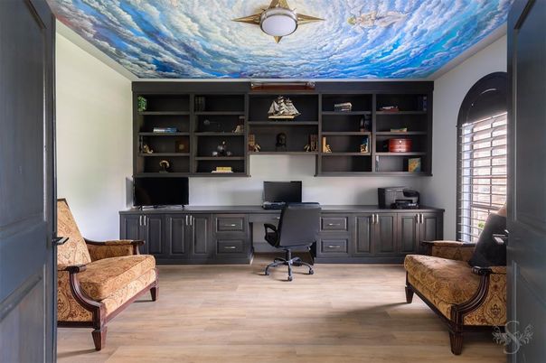 Home Office, Interior, Wood Texture Flooring