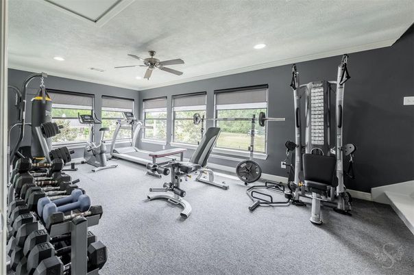 Fitness Equipment, Gym, Interior, Recessed Lighting