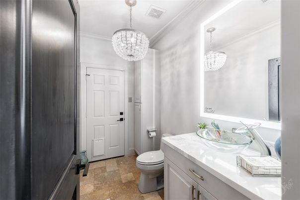 Bathroom, Chandelier, Interior, Pendant Lights