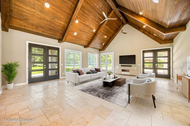 Interior, Living room, Recessed Lighting, Wooden Beams, Wooden Ceilings