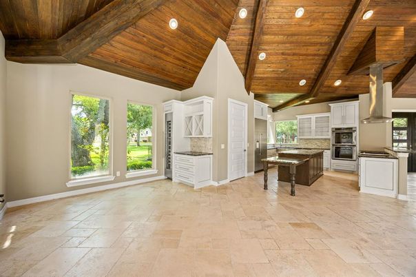 Interior, Kitchen, Piano, Recessed Lighting, Wooden Beams, Wooden Ceilings